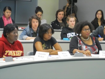 Students from Tuskegee University engage in lecture discussion.