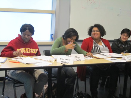 Tuskegee students have fun participating in discussion.