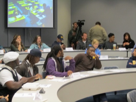 Tuskegee students join the class for Dr. Michele Evan's lecture.