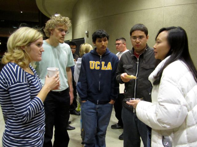 Lauren, Daniel, Michael, and Nicholas discussion with Dr. Lee.