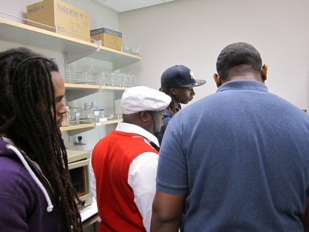 Tuskegee students in the tissue culture room.