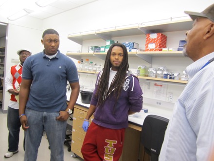 Tuskegee students suprised to meet a UCLA employee from their same hometown.