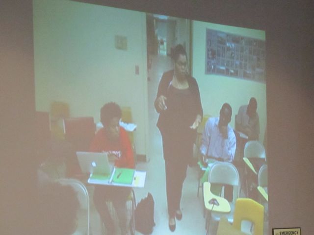 Lauren asks a question via long distance from Tuskegee.