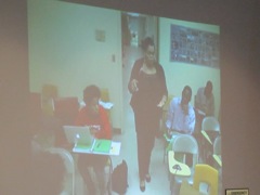Lauren asks a question via long distance from Tuskegee.
