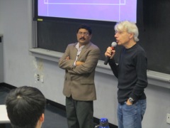 Dr. Prakash and Dr. Goldberg address students' concerns together.