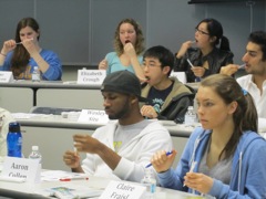 Students get hands on experience to do DNA fingerprinting.