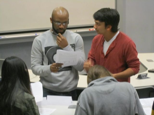 Vinay verifies the answer with Aaron.