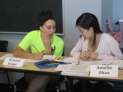 Monica and Amelie strategize a plan.