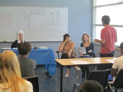 Vinay questions Melissa and Elizabeth on the witness stand.