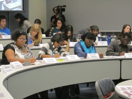 Tuskegee students jot down many 