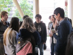 Davi and UCLA students interact during a reception